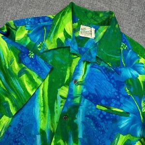Vintage Diamond Head Sportswear Hawaiian Shirt Men L Loop Collar Psychedelic 70s